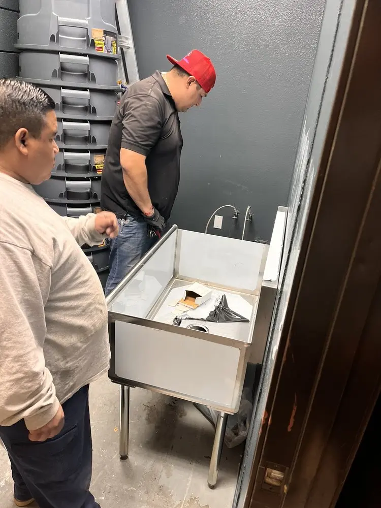 Commercial plumbing and sink installation in Roxbury